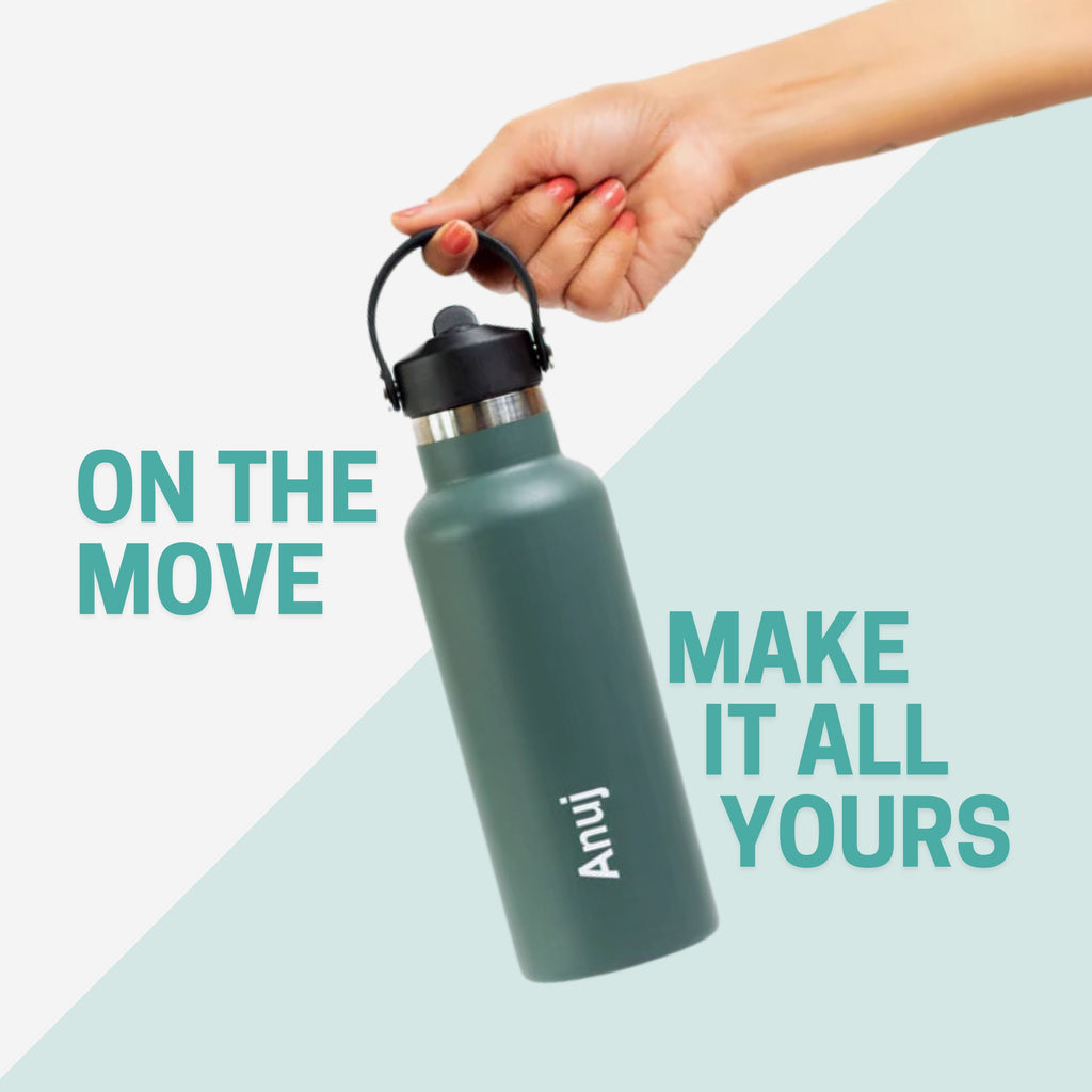 Kookumber Plus- Personalised Sipper Water Bottle - Military Green