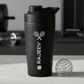 Personalised Gym Shaker Bottle for Protein Shakes Stainless Steel Mixer with Whisk Ball