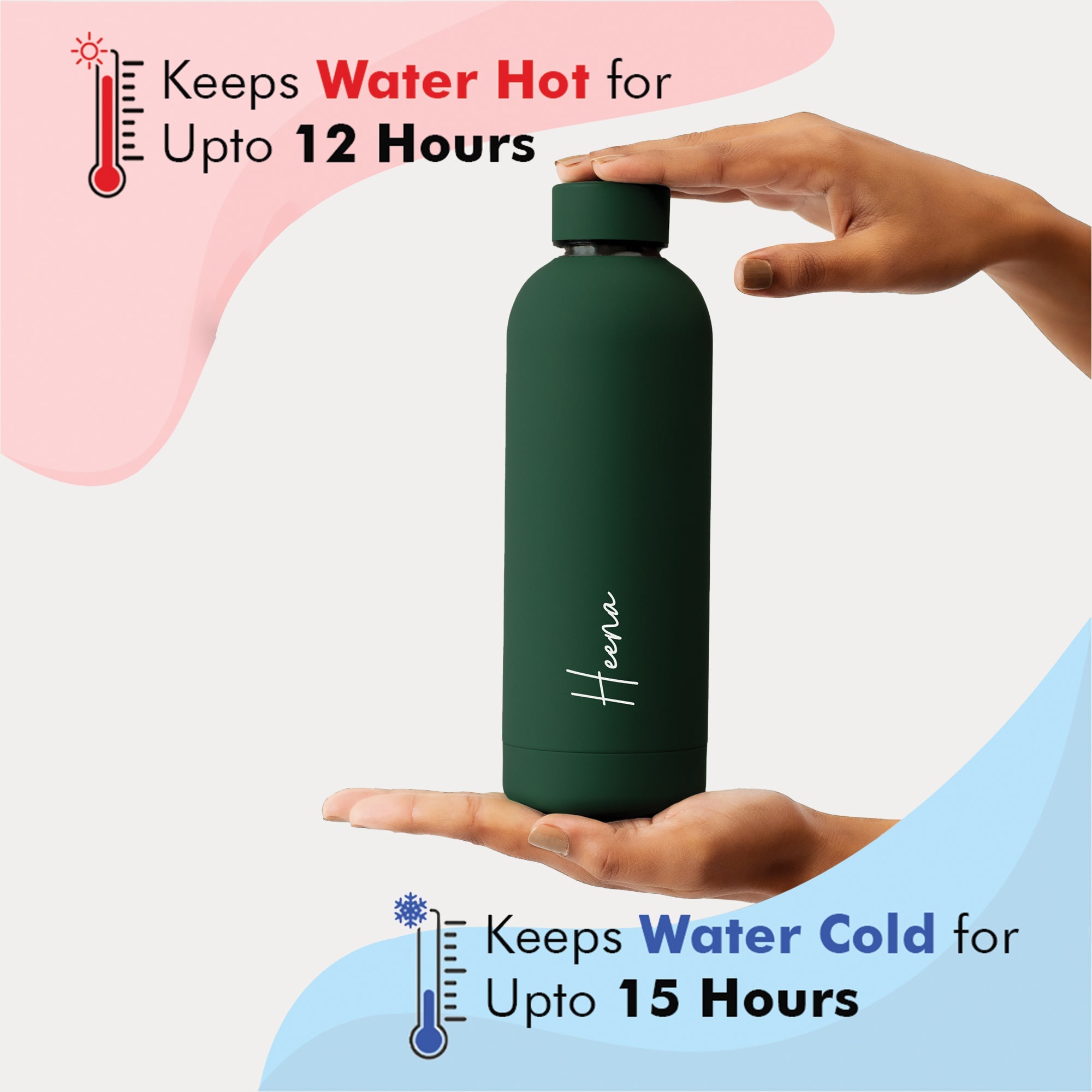 Kookumber - Personalised Water Bottle - Fern Green