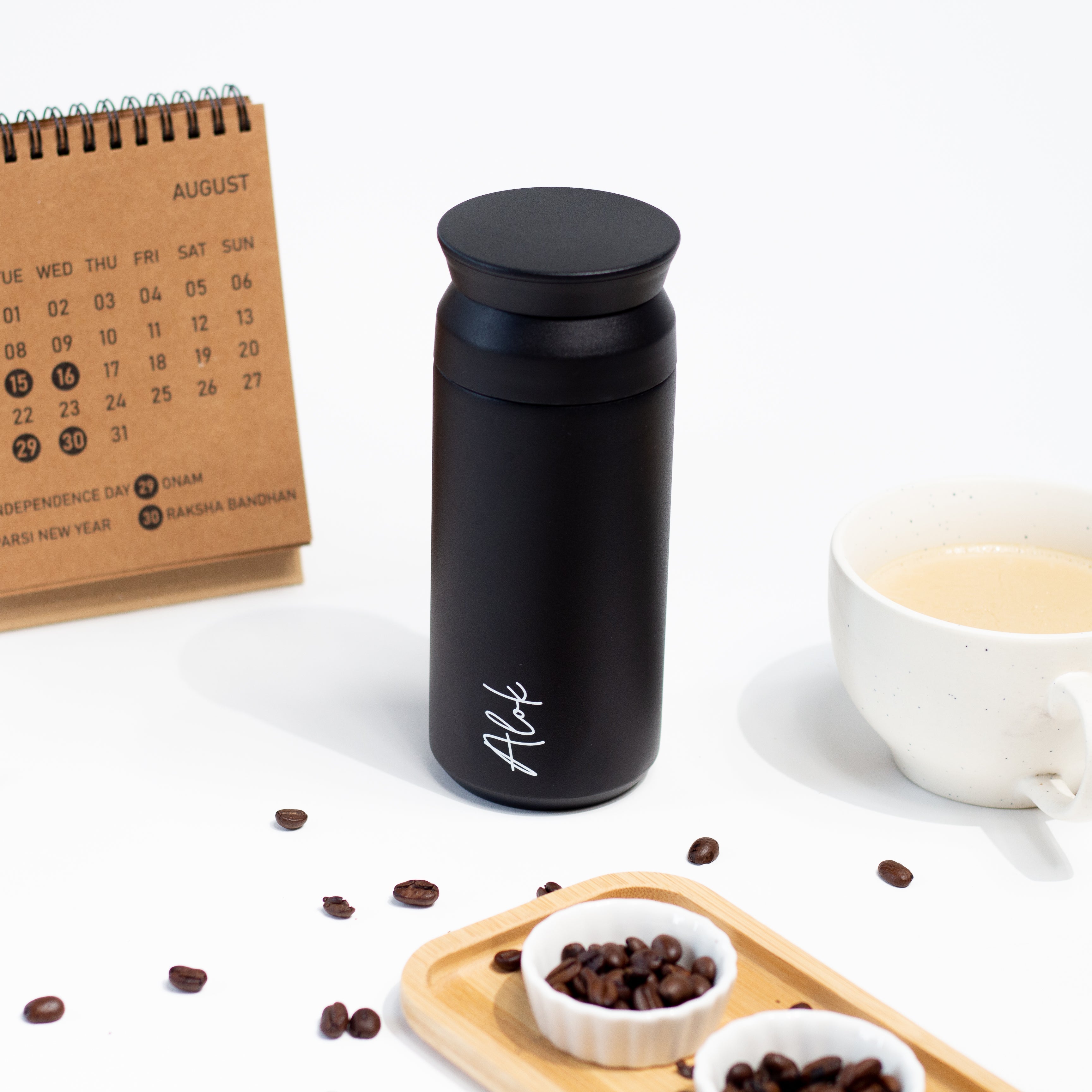 Personalised Black Insulated Coffee Tumbler