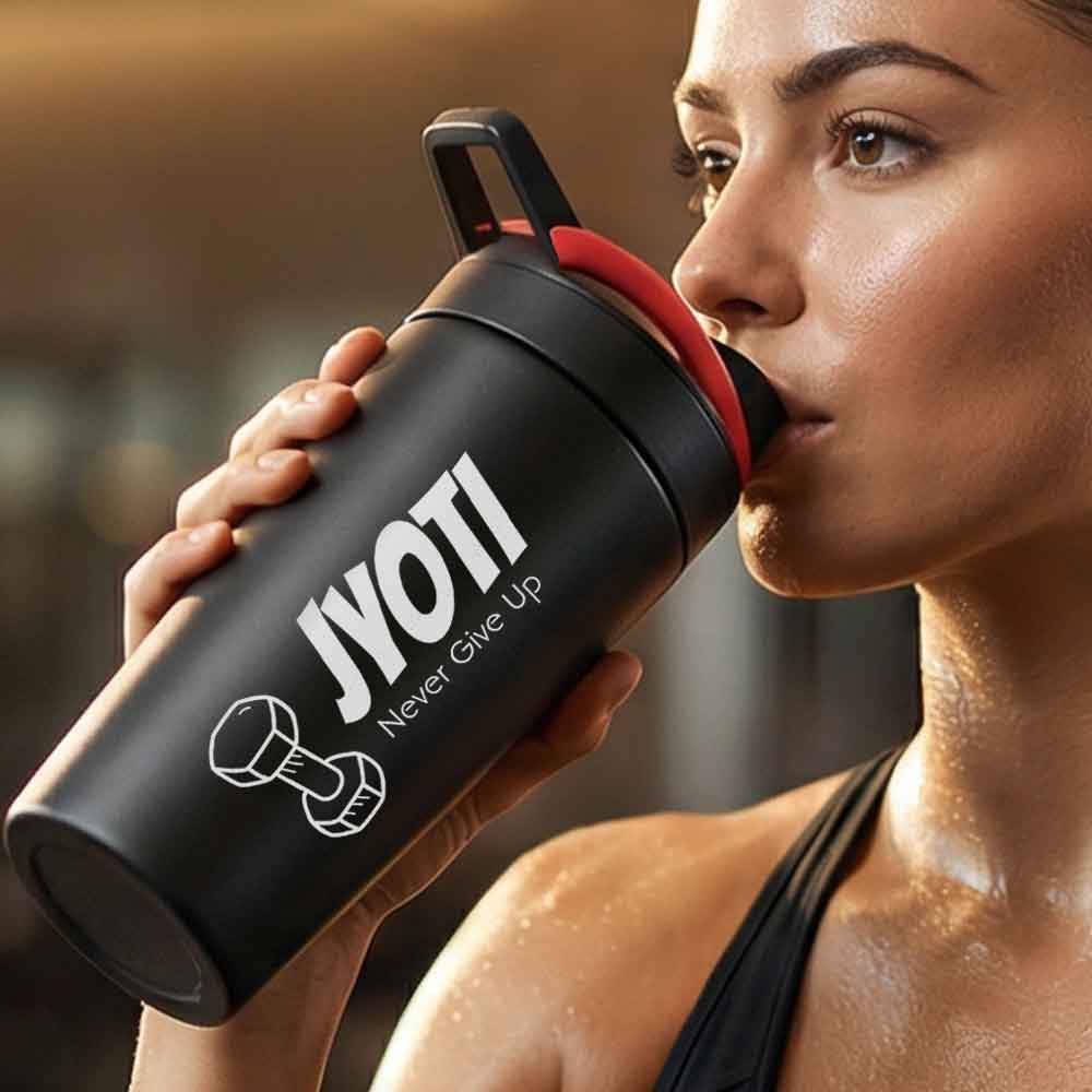 Personalized Protein Shaker for Gym Workout Custom Shake Mixer with Whisk Ball