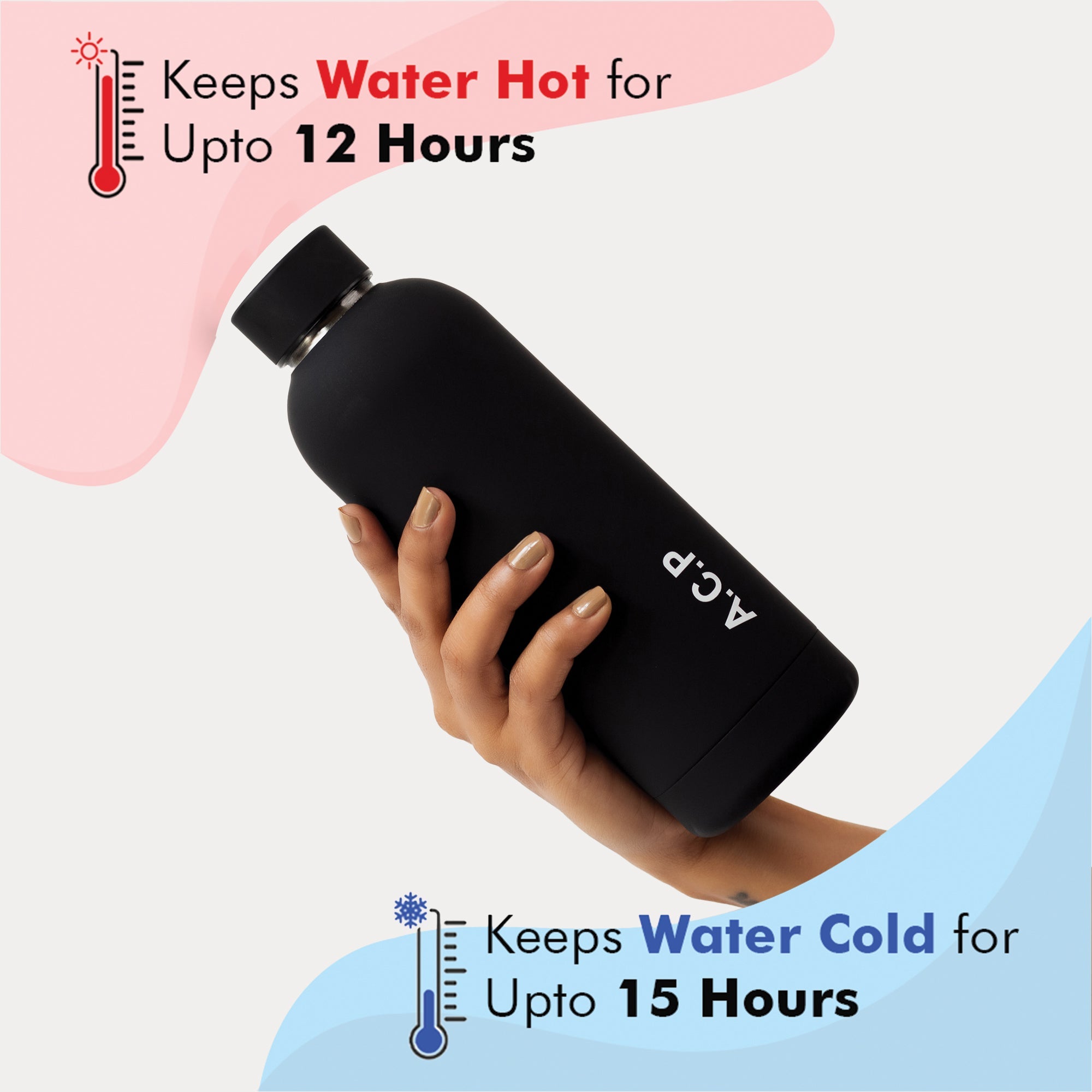Kookumber - Personalised Water Bottle - Black