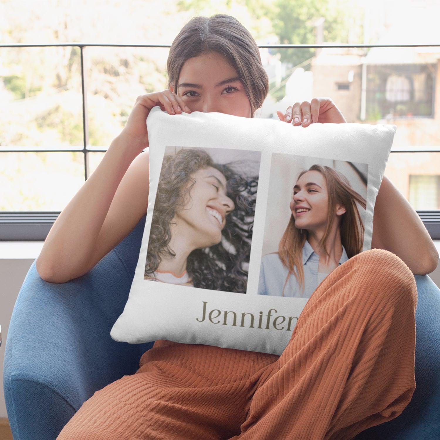 2 Personalised Photo Collage Moodboard Cushion Cover - Gift Lift