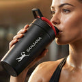 Customised Weight Gainer Shaker Bottle Stainless Steel Protein Mixer with Whisk Ball