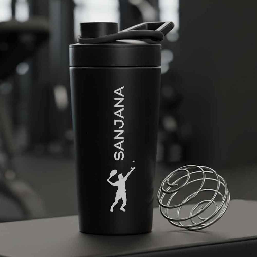 Customised Weight Gainer Shaker Bottle Stainless Steel Protein Mixer with Whisk Ball
