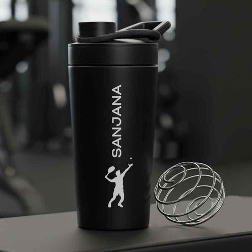 Customised Weight Gainer Shaker Bottle Stainless Steel Protein Mixer with Whisk Ball