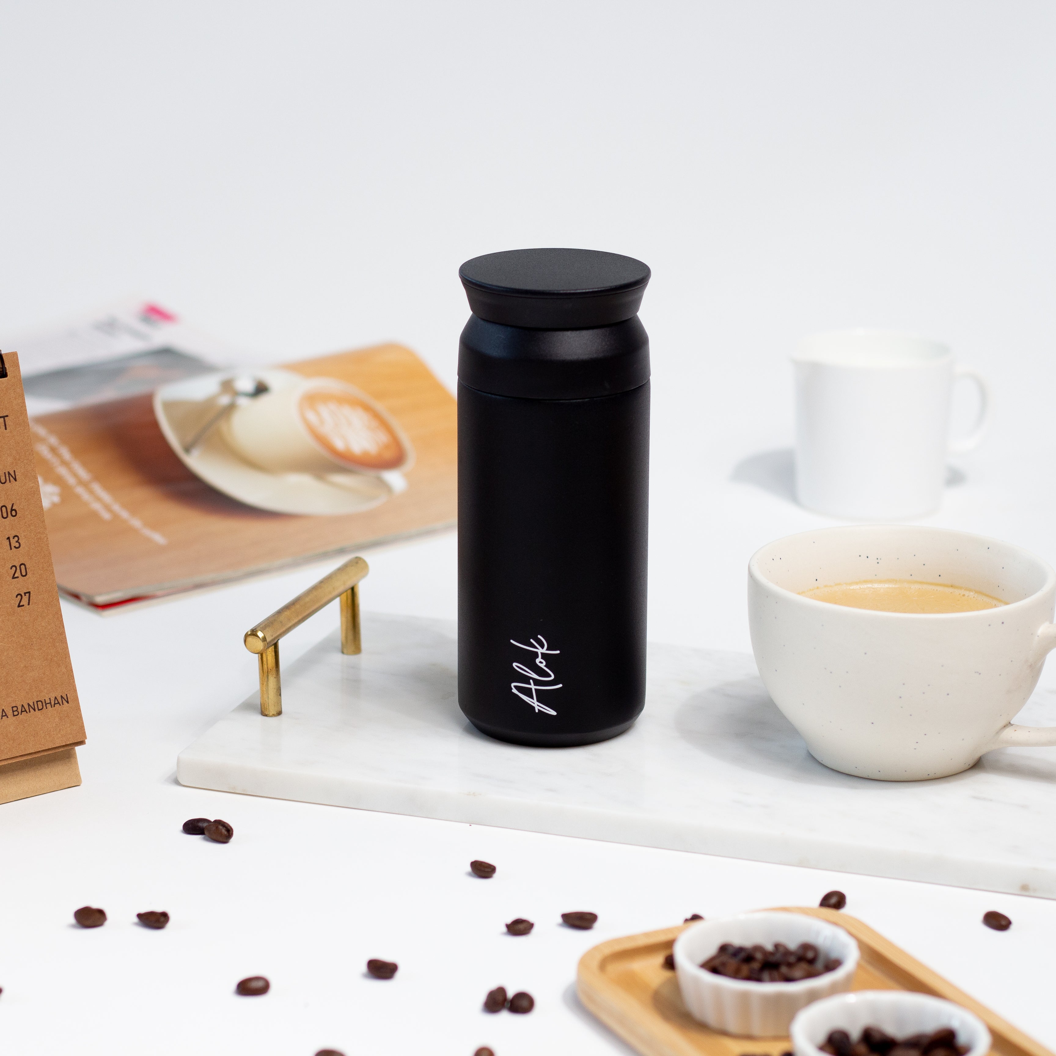 Personalised Black Insulated Coffee Tumbler
