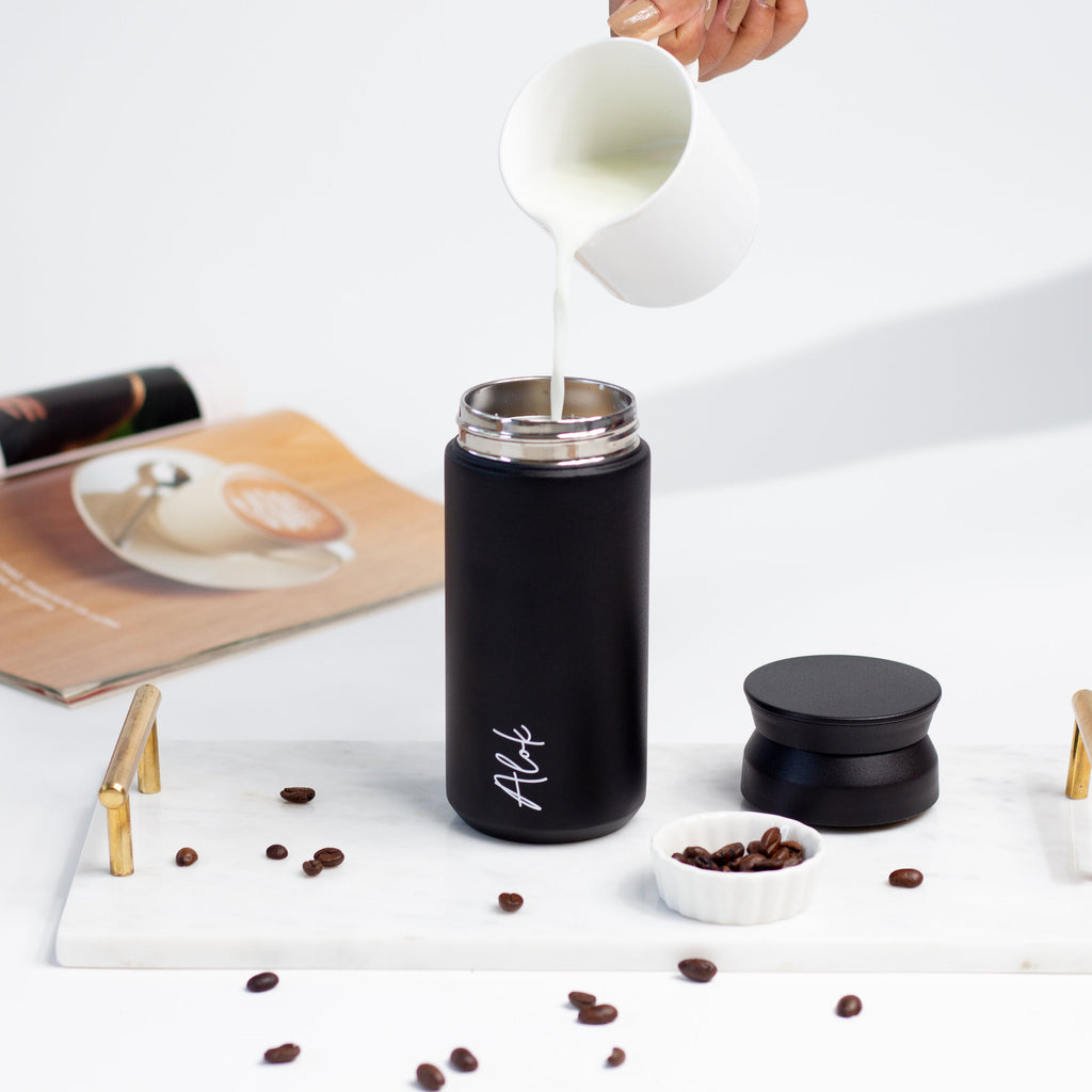 Personalised Black Insulated Coffee Tumbler