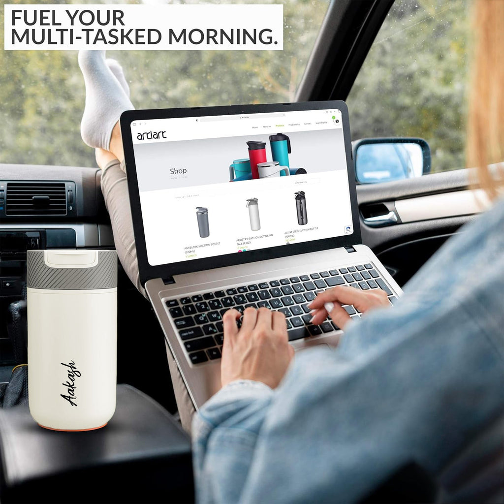 Never-Spill Suction Tumbler- Off White