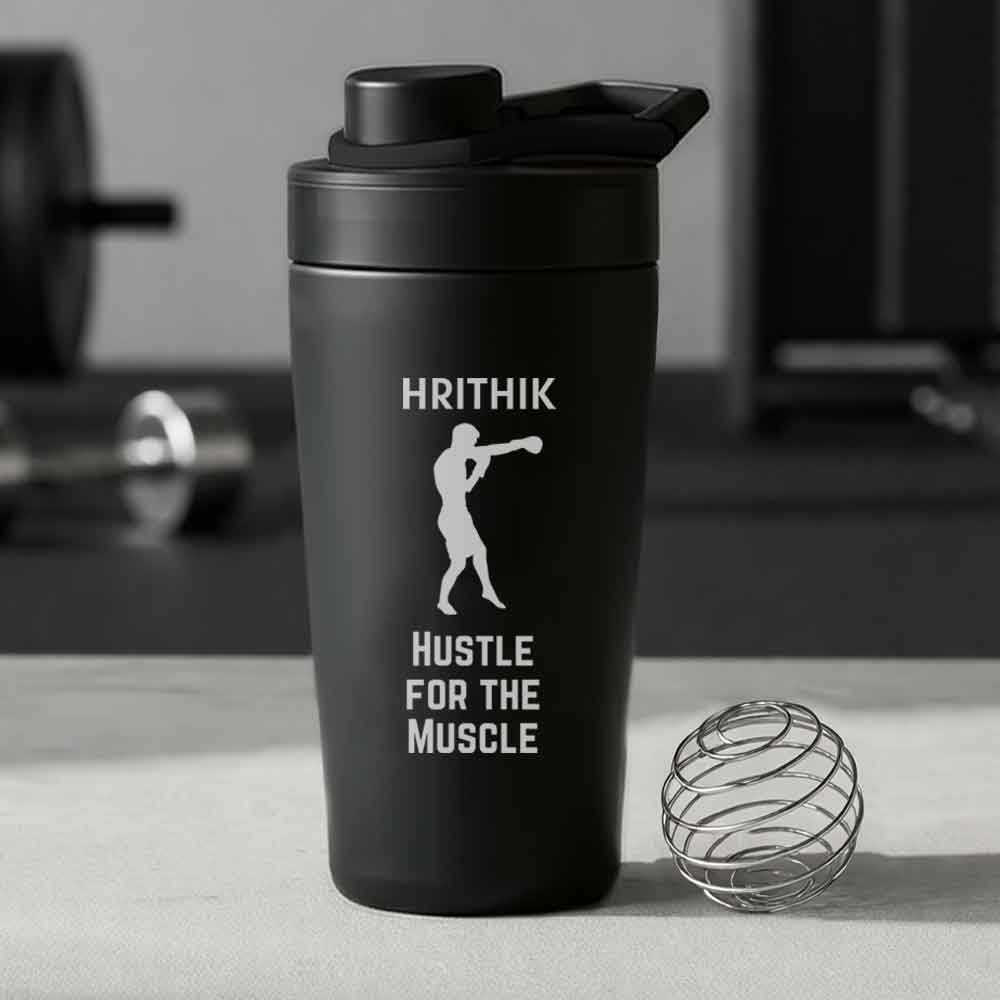Personalised Protein Gym Shaker for Workout Custom Shake Mixer with Whisk Ball