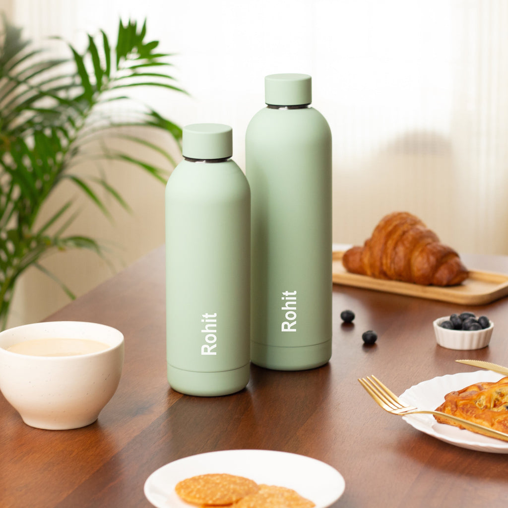 Kookumber - Personalised Water Bottle - Sage Green