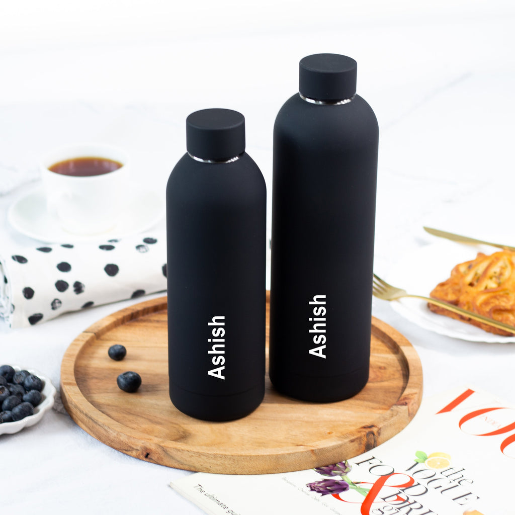 Kookumber - Personalised Water Bottle - Black