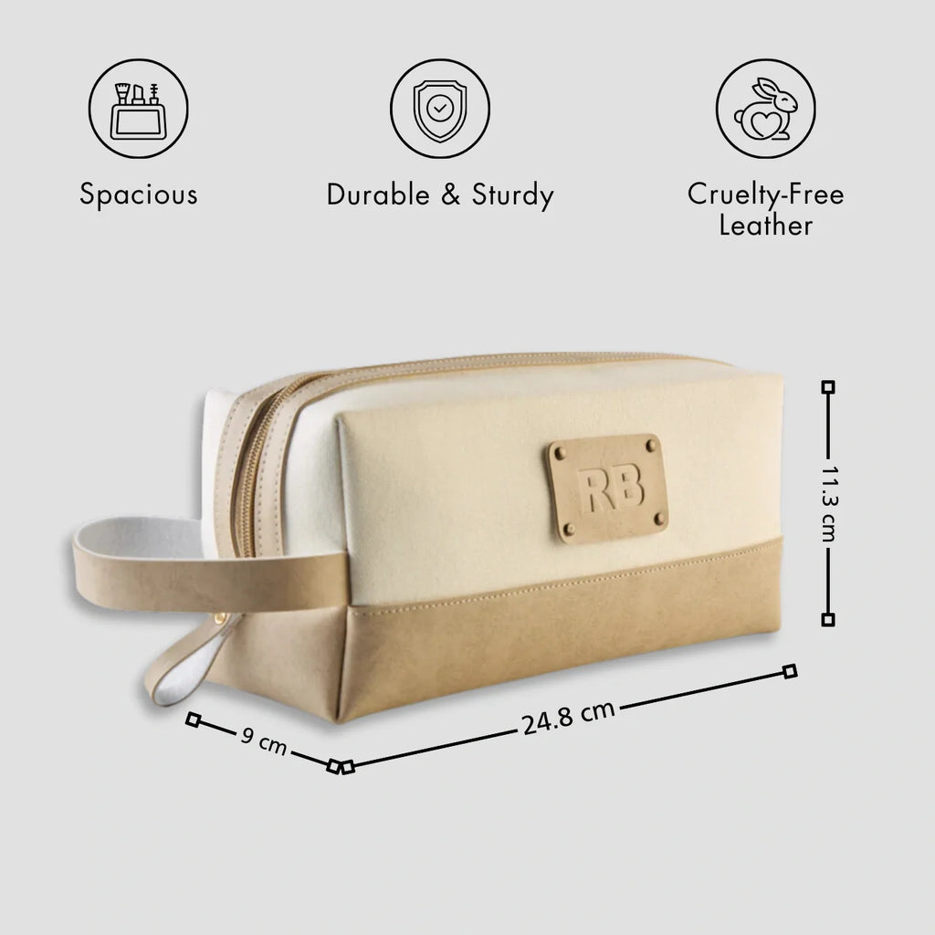 PERSONALISED TRAVEL POUCH - CANVAS - BEIGE