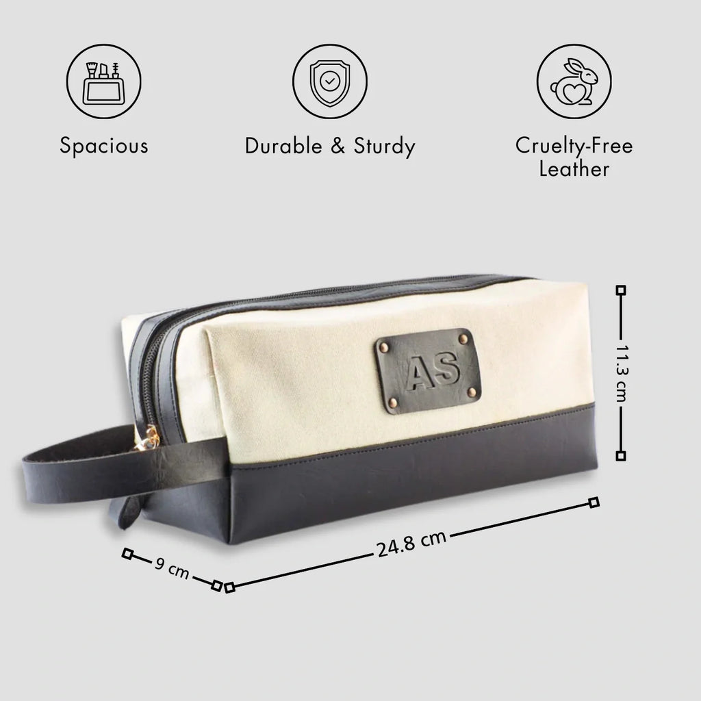 PERSONALISED TRAVEL POUCH - CANVAS - BLACK