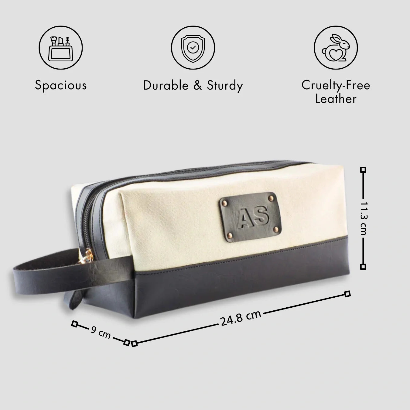 PERSONALISED TRAVEL POUCH - CANVAS - BLACK