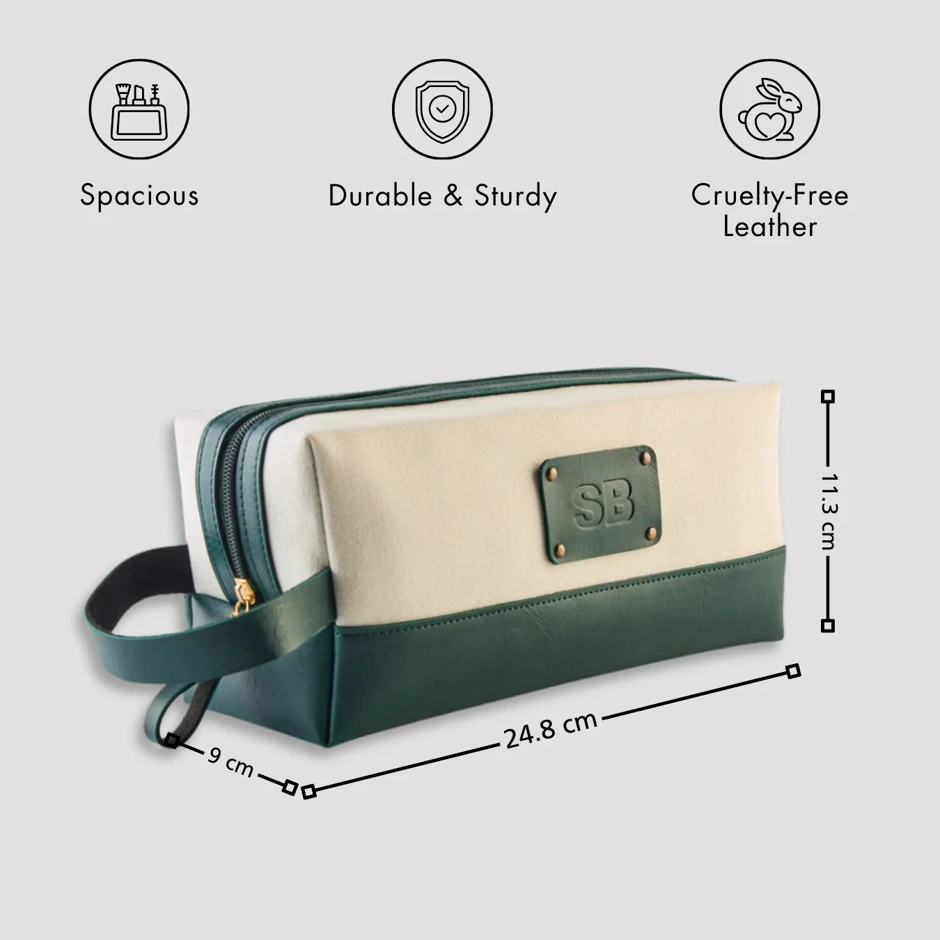 PERSONALISED TRAVEL POUCH - CANVAS - GREEN
