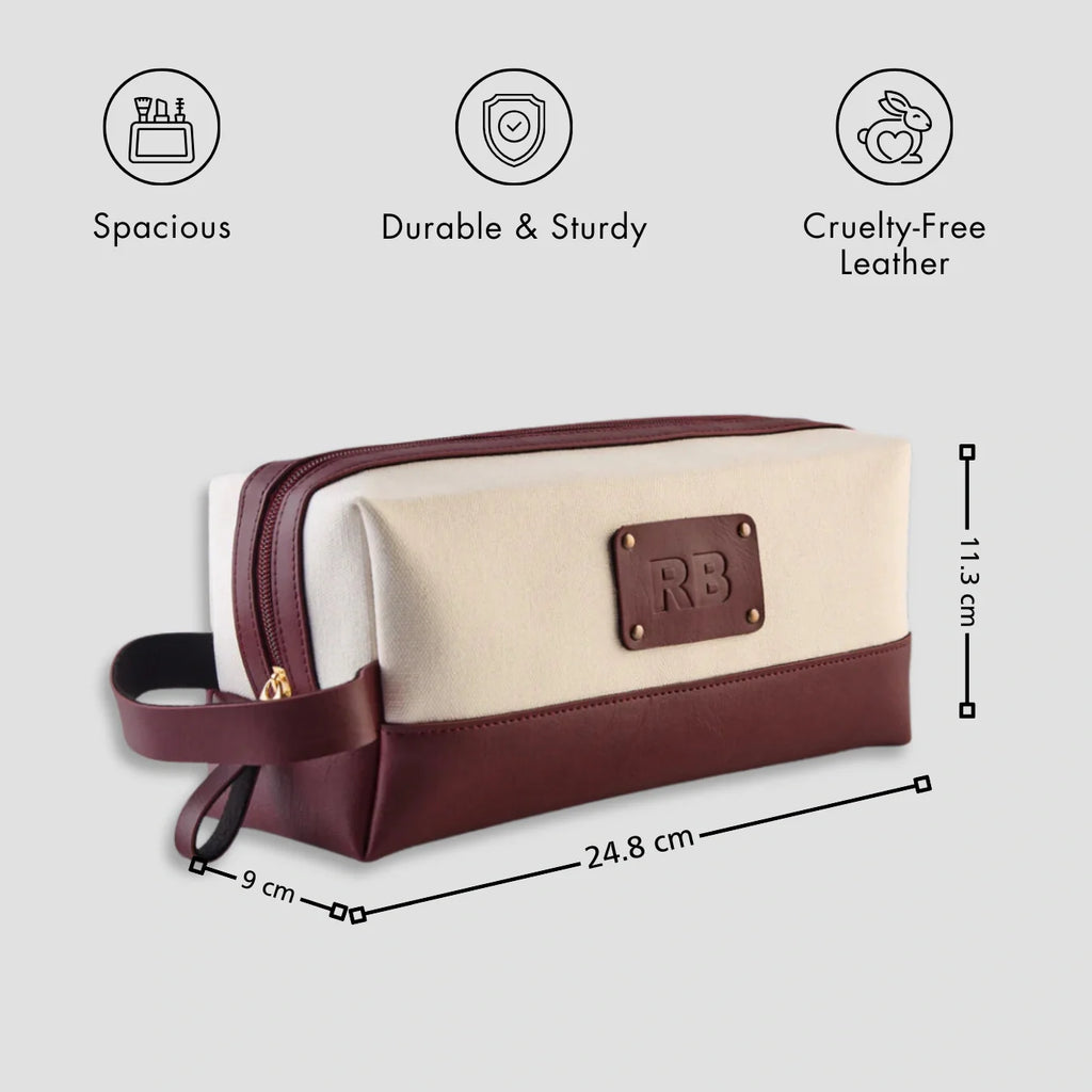 PERSONALISED TRAVEL POUCH - CANVAS - MAROON