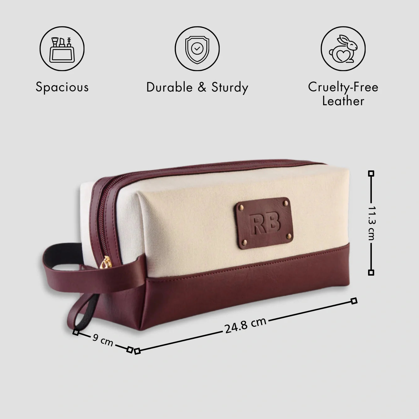 PERSONALISED TRAVEL POUCH - CANVAS - MAROON