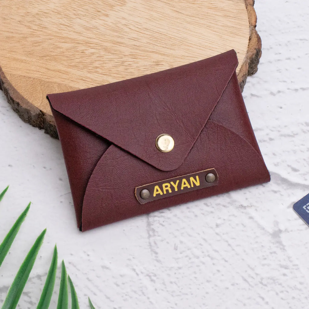 PERSONALISED CARDHOLDER - MAROON
