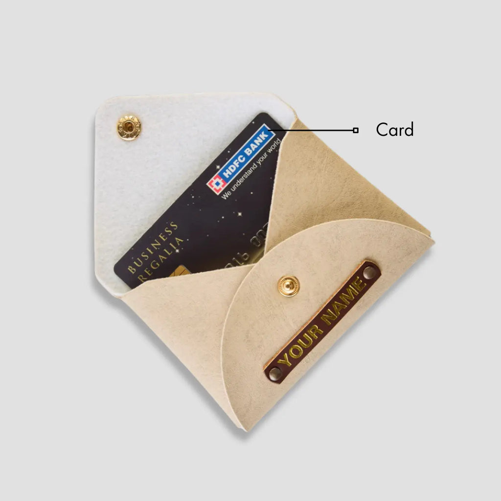 PERSONALISED CARDHOLDER - BEIGE