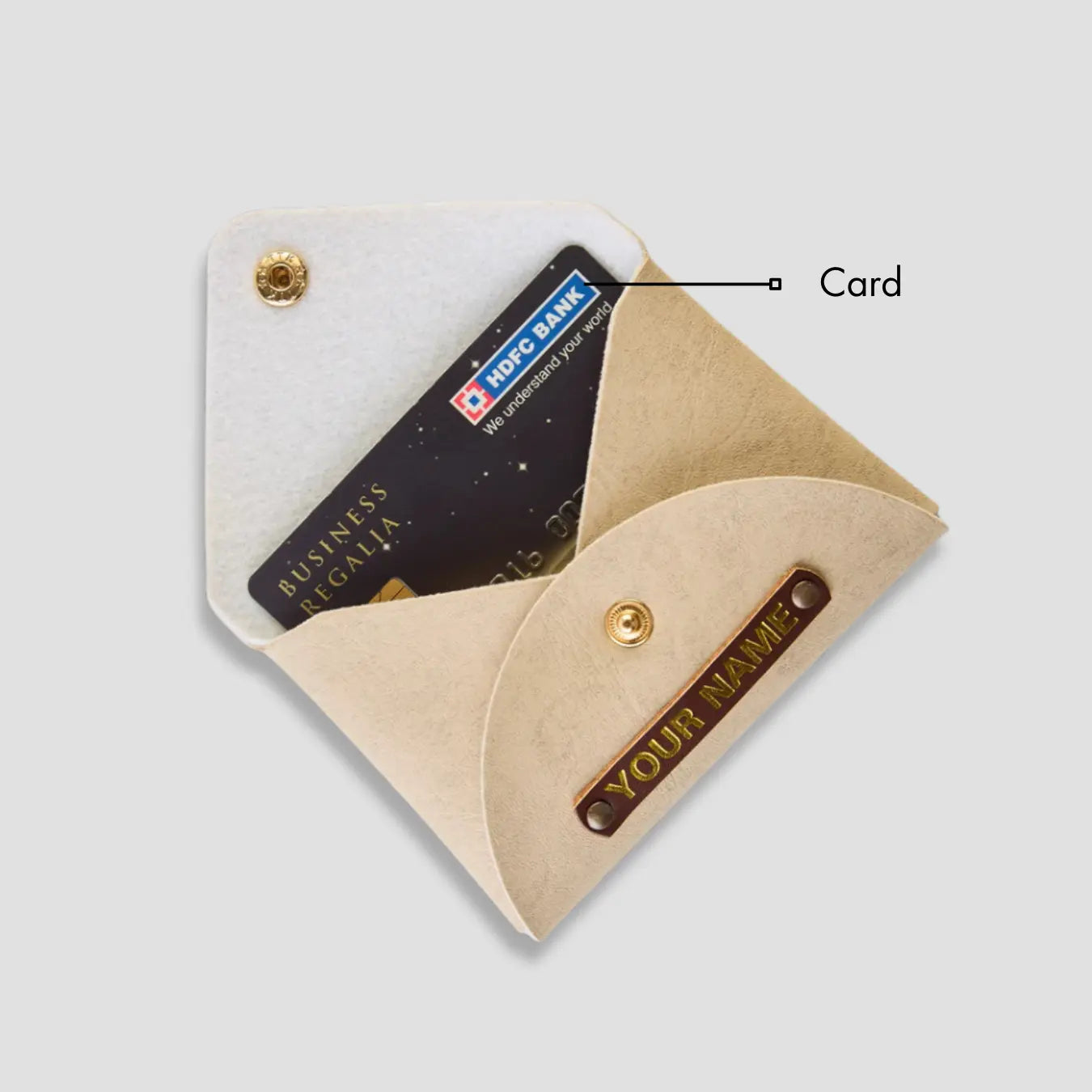 PERSONALISED CARDHOLDER - BEIGE