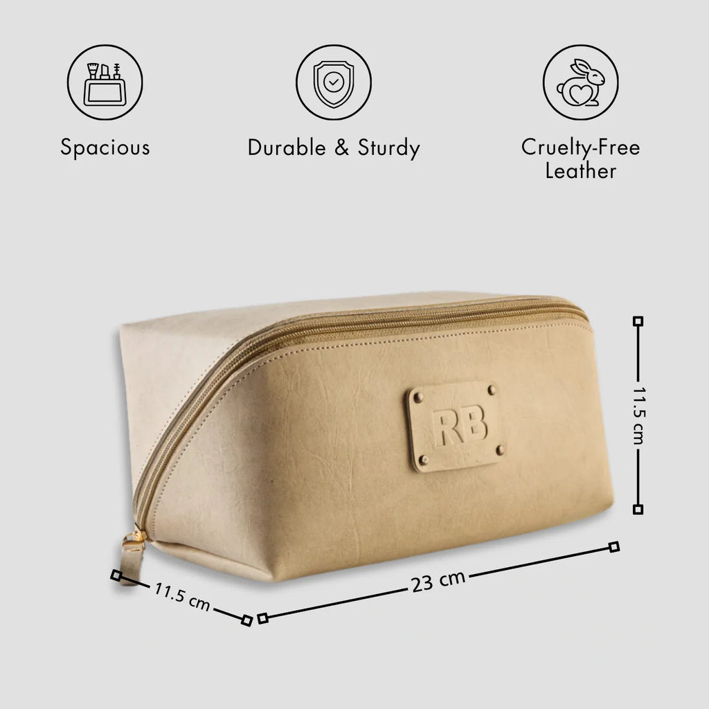 PERSONALISED DOPP KIT - BEIGE