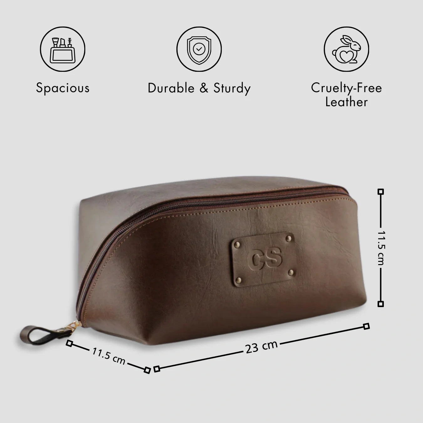 PERSONALISED DOPP KIT - BROWN