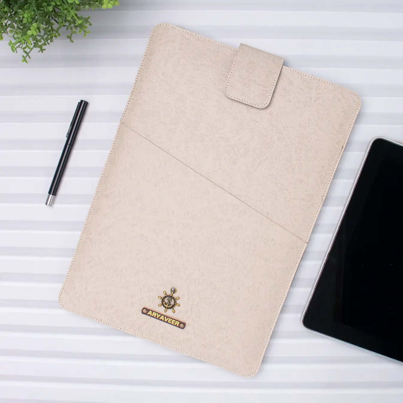 PERSONALISED LAPTOP/ DOCUMENT SLEEVE (13 Inch) - BEIGE