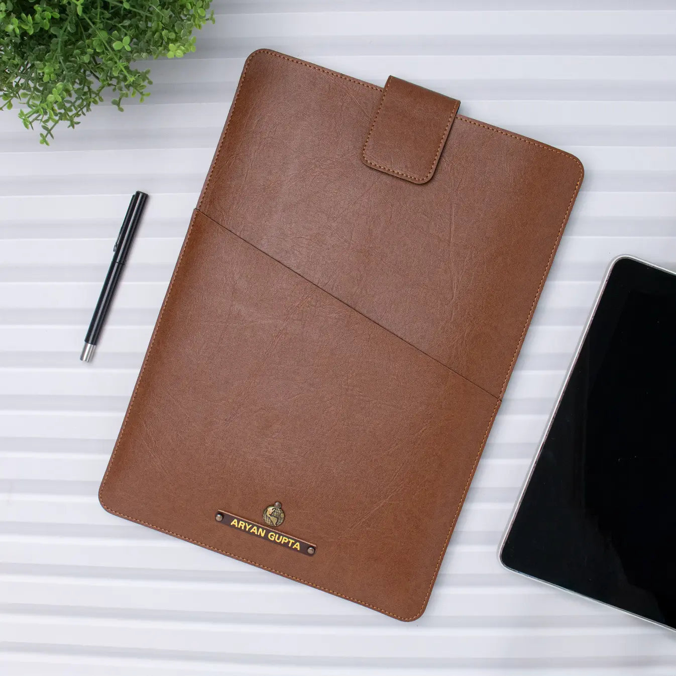 PERSONALISED LAPTOP/ DOCUMENT SLEEVE (13 Inch) - TAN