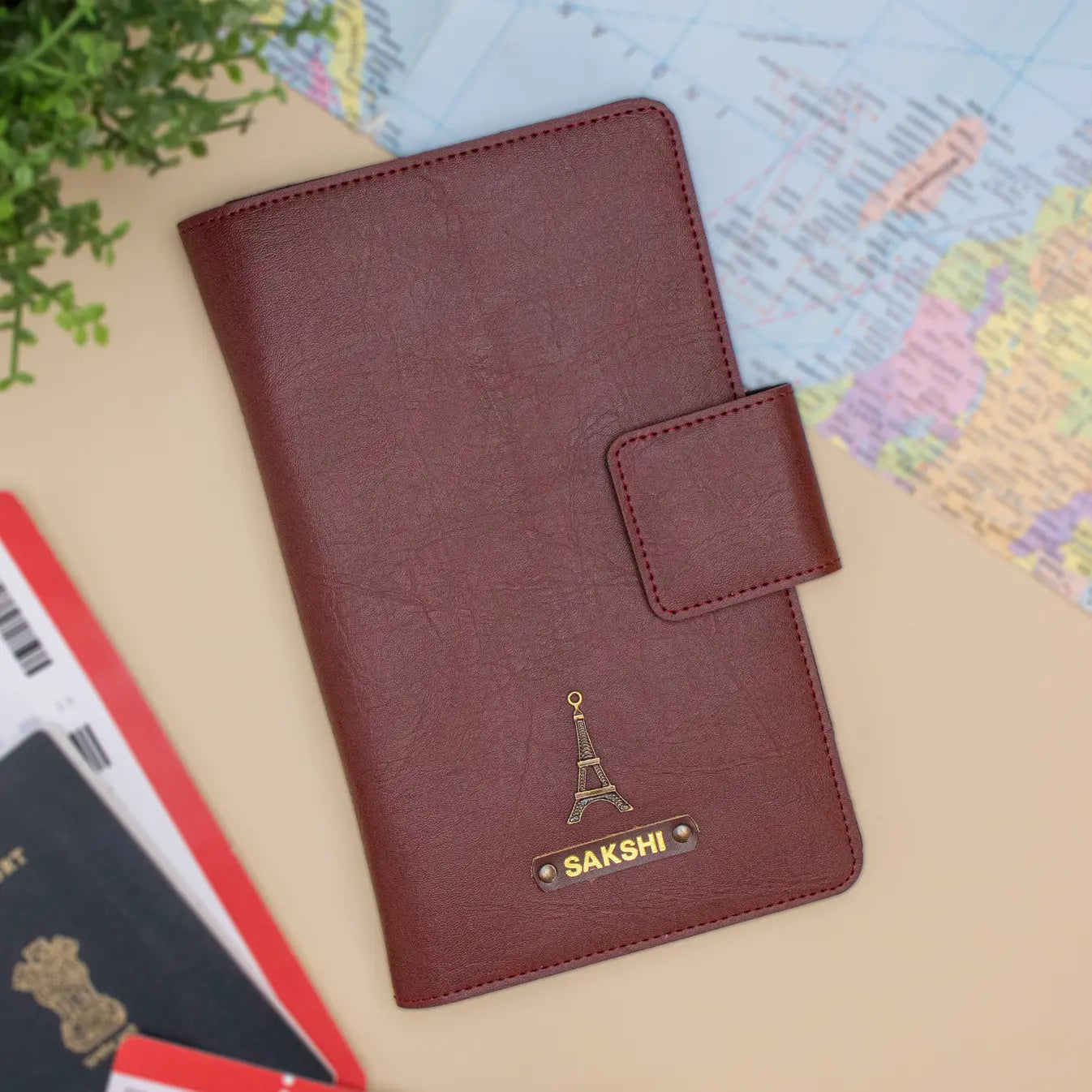 PERSONALISED FAMILY PASSPORT COVER - MAROON