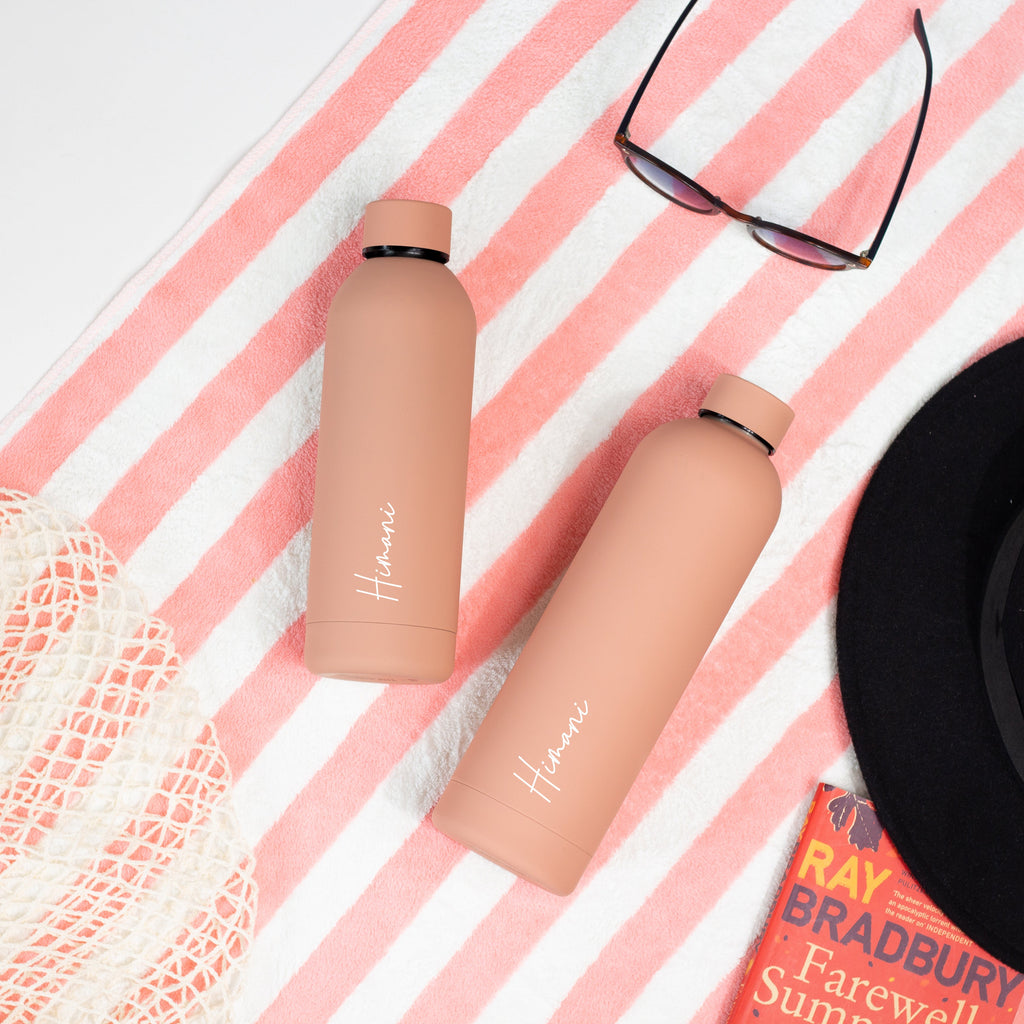 Kookumber - Personalised Water Bottle - Warm Peach
