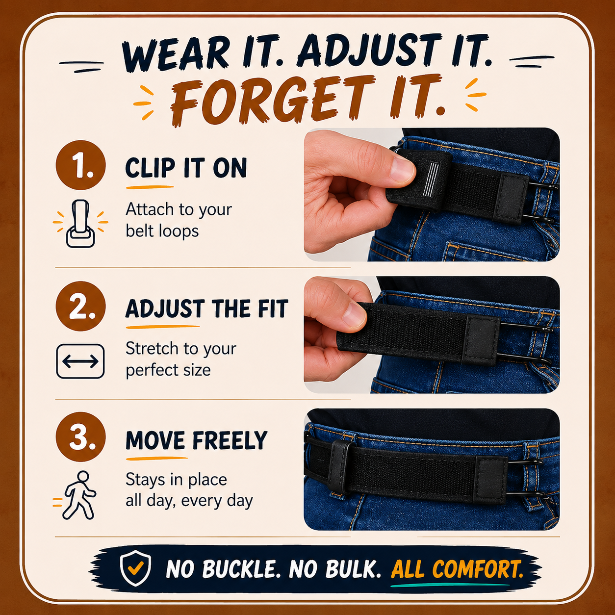 Kookumber® Invisible No Buckle Belt for Men & Women