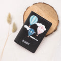 PERSONALISED PRINTED PASSPORT COVER - HOT AIR BALLOON - BLACK