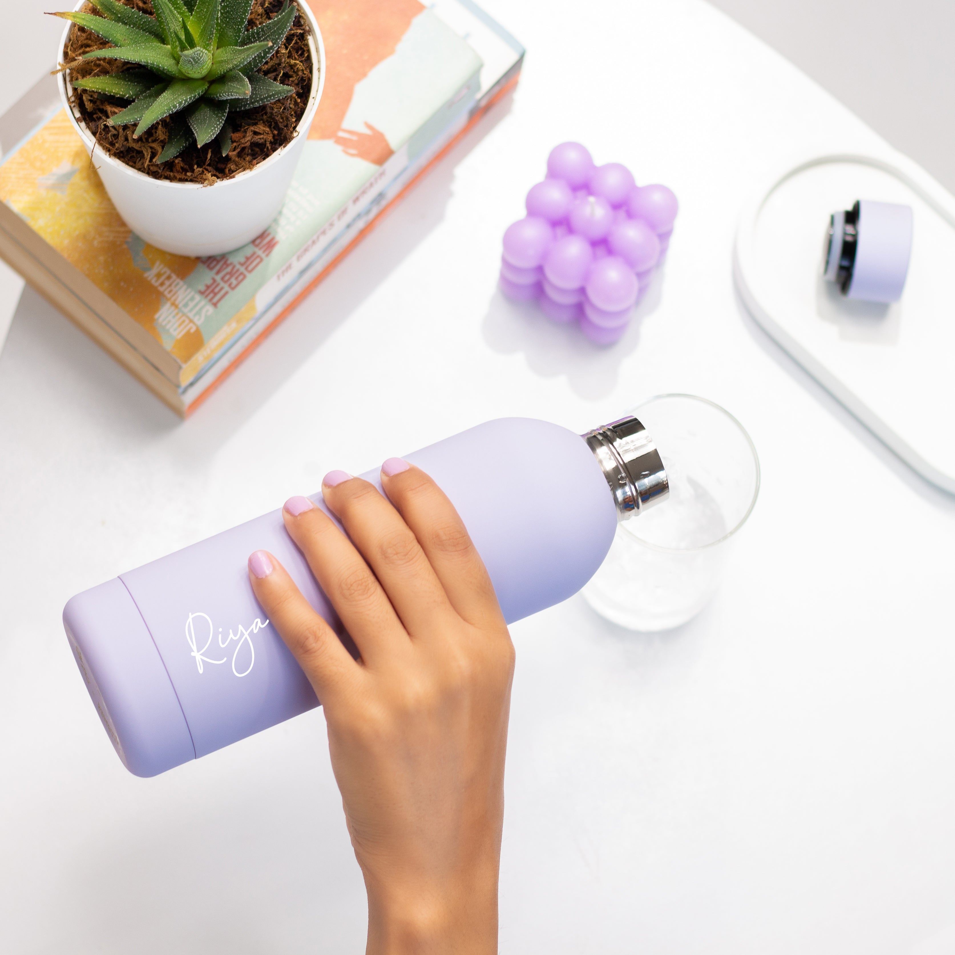 Kookumber - Personalised Water Bottle - Lilac