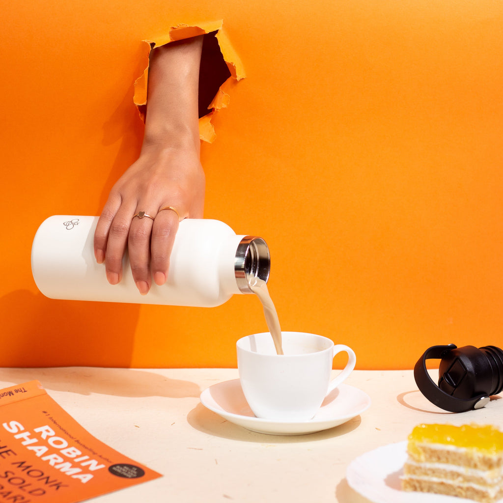 Kookumber Plus- Personalised Sipper Water Bottle - Off White