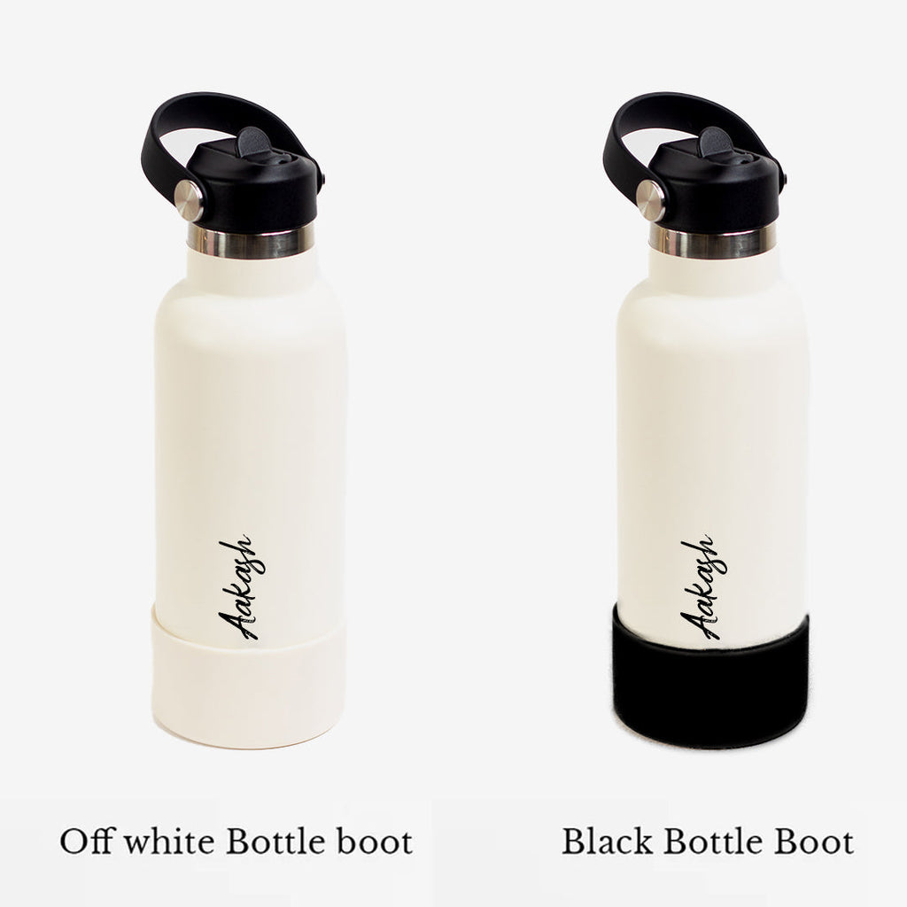Kookumber Plus- Personalised Sipper Water Bottle - Off White