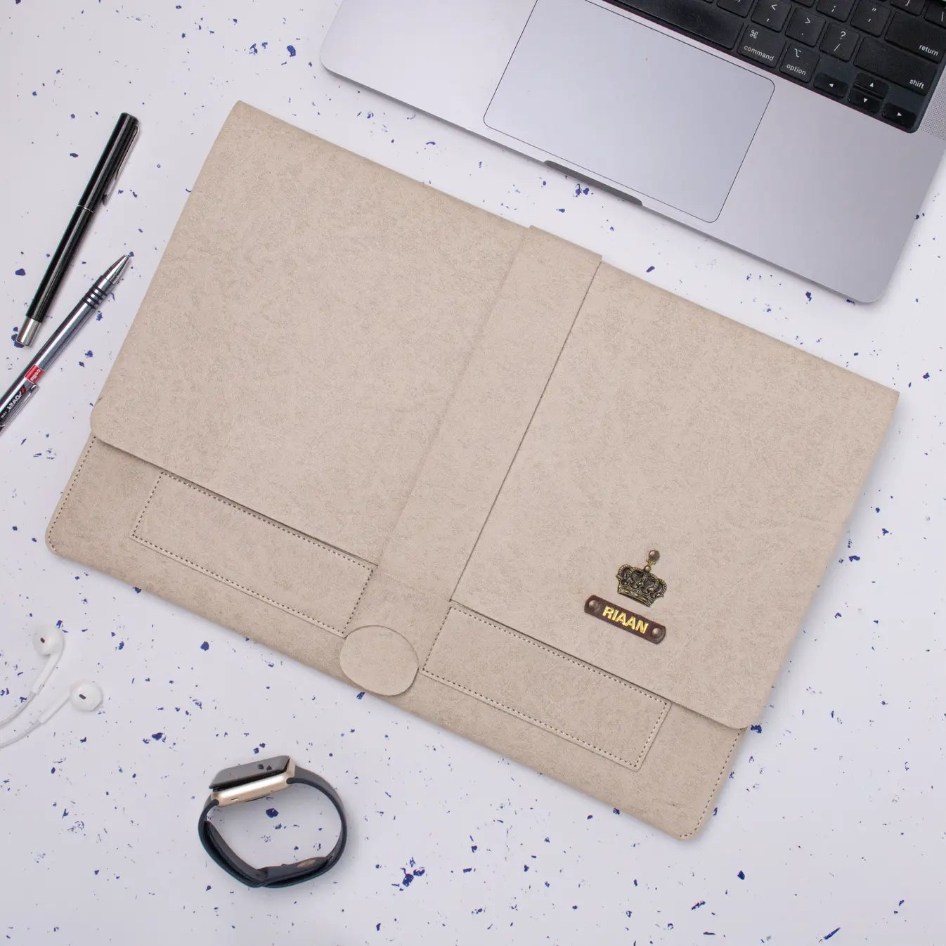 PERSONALISED LAPTOP ORGANISER (13-14 Inch) - BEIGE