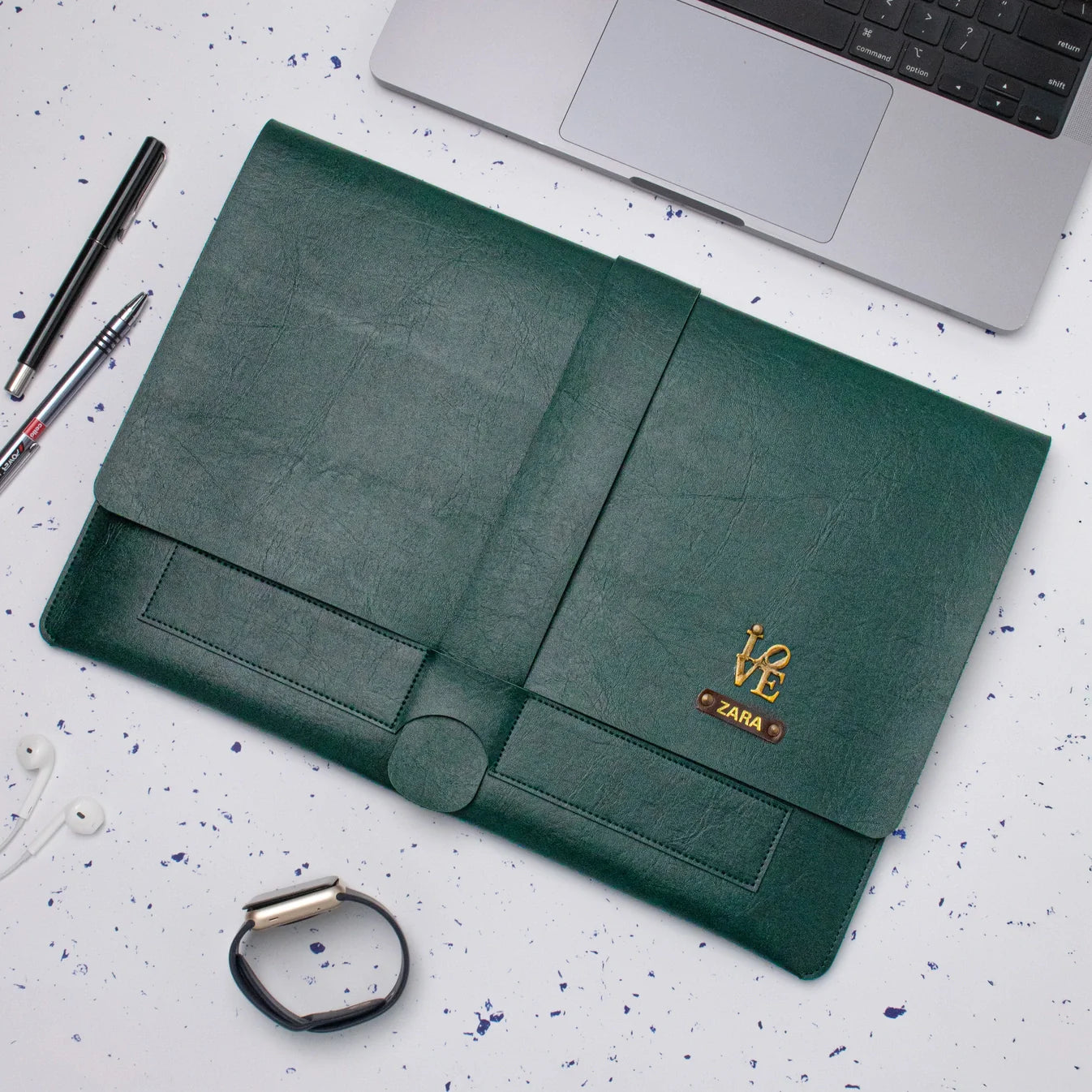 PERSONALISED LAPTOP ORGANISER (13-14 Inch) - GREEN