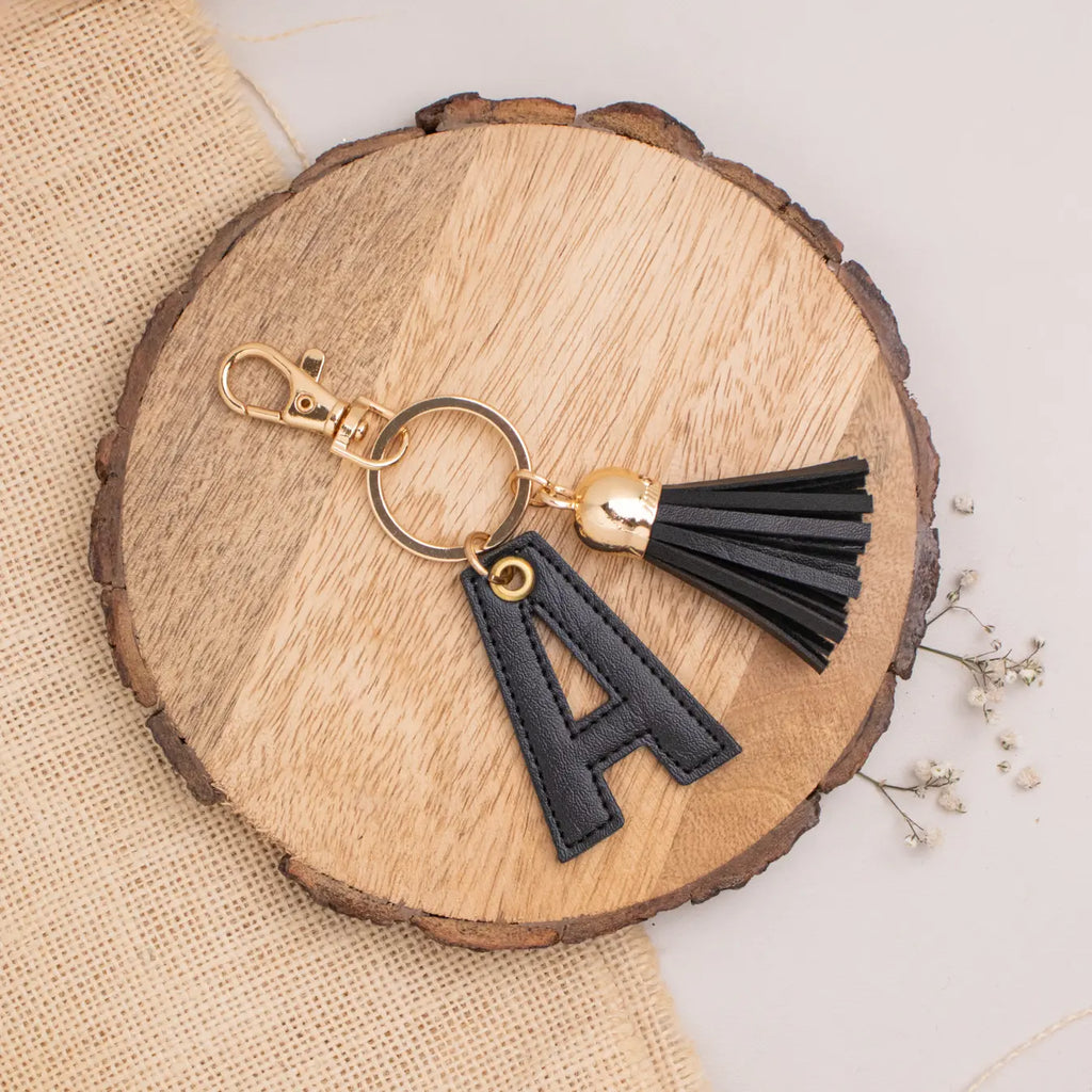 PERSONALISED LETTER KEYCHAIN - BLACK