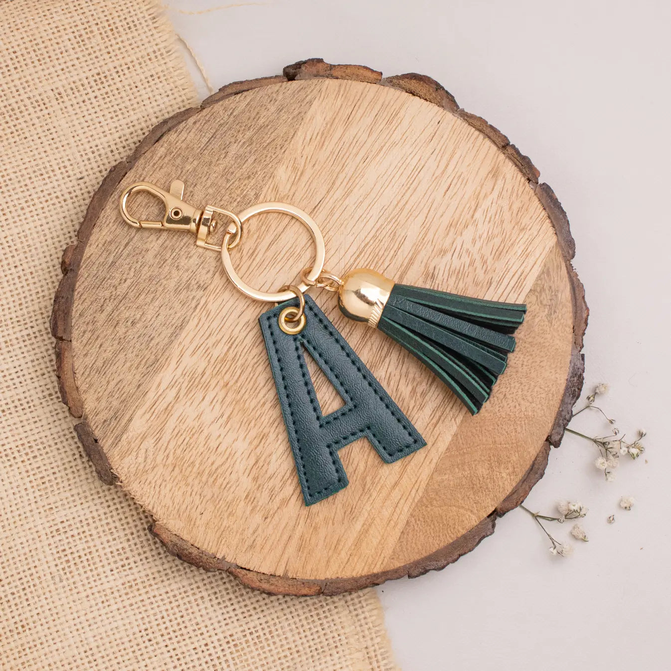 PERSONALISED LETTER KEYCHAIN - GREEN
