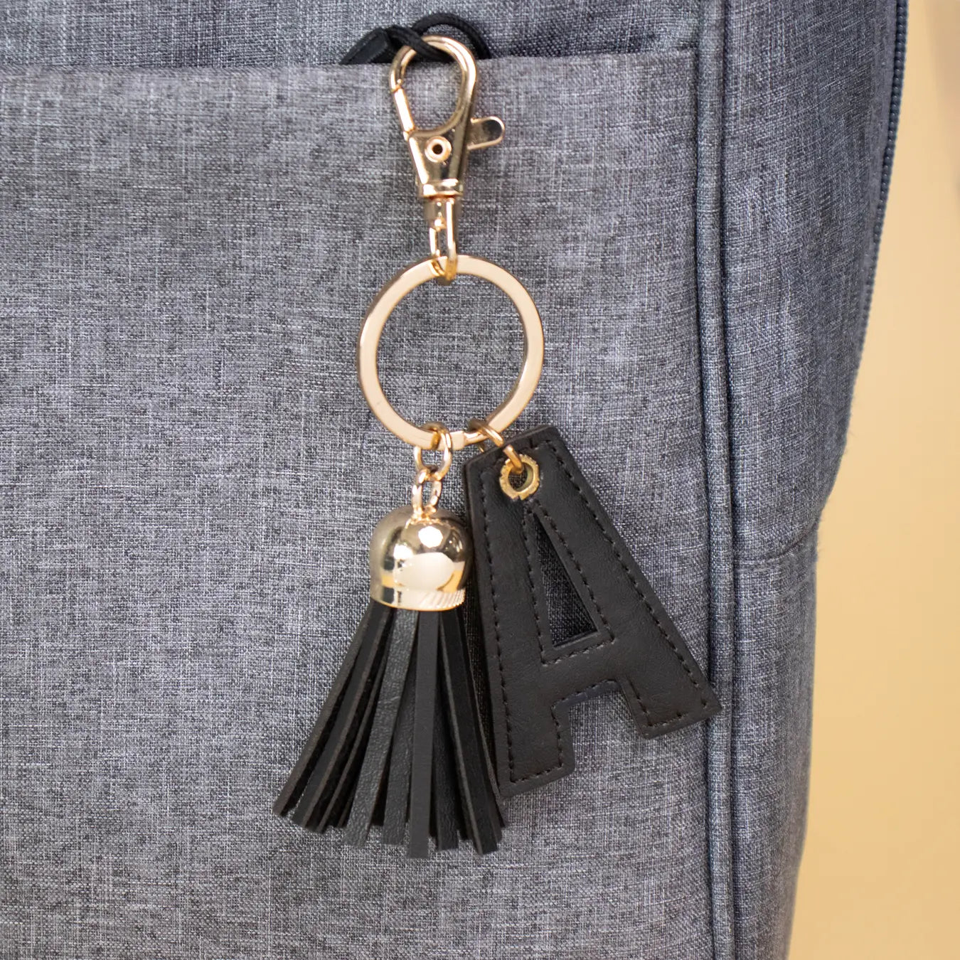 PERSONALISED LETTER KEYCHAIN - BROWN