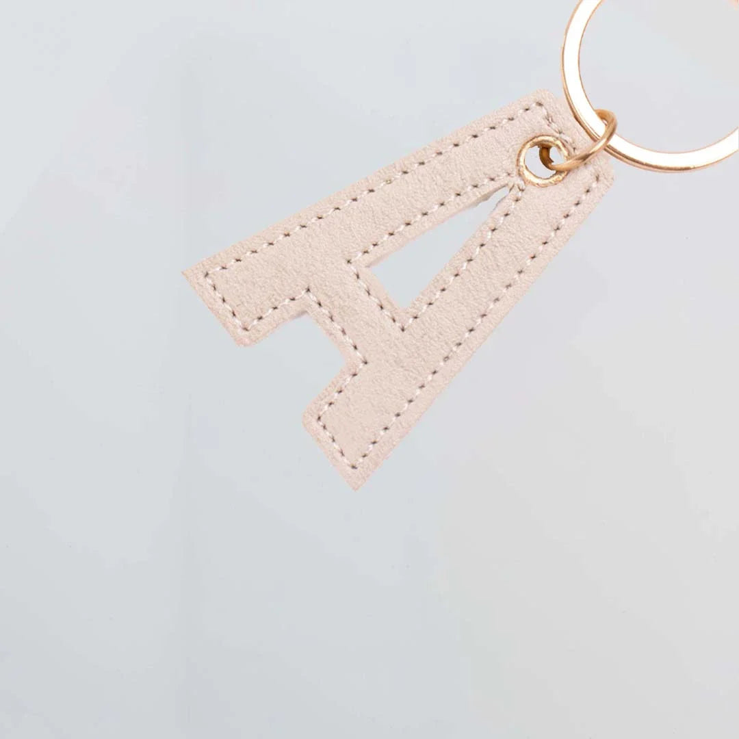 PERSONALISED LETTER KEYCHAIN - BEIGE