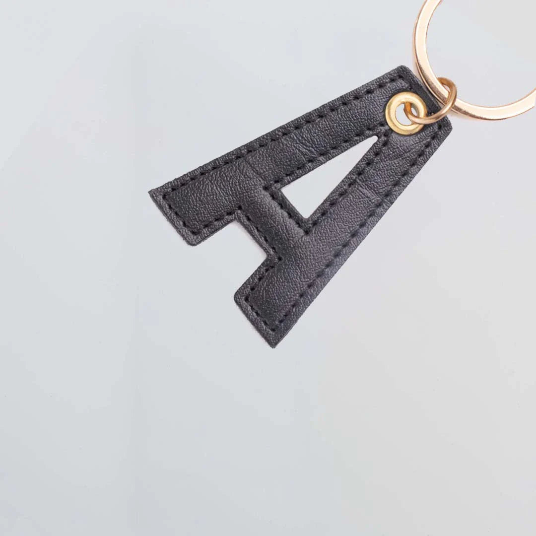 PERSONALISED LETTER KEYCHAIN - BLACK