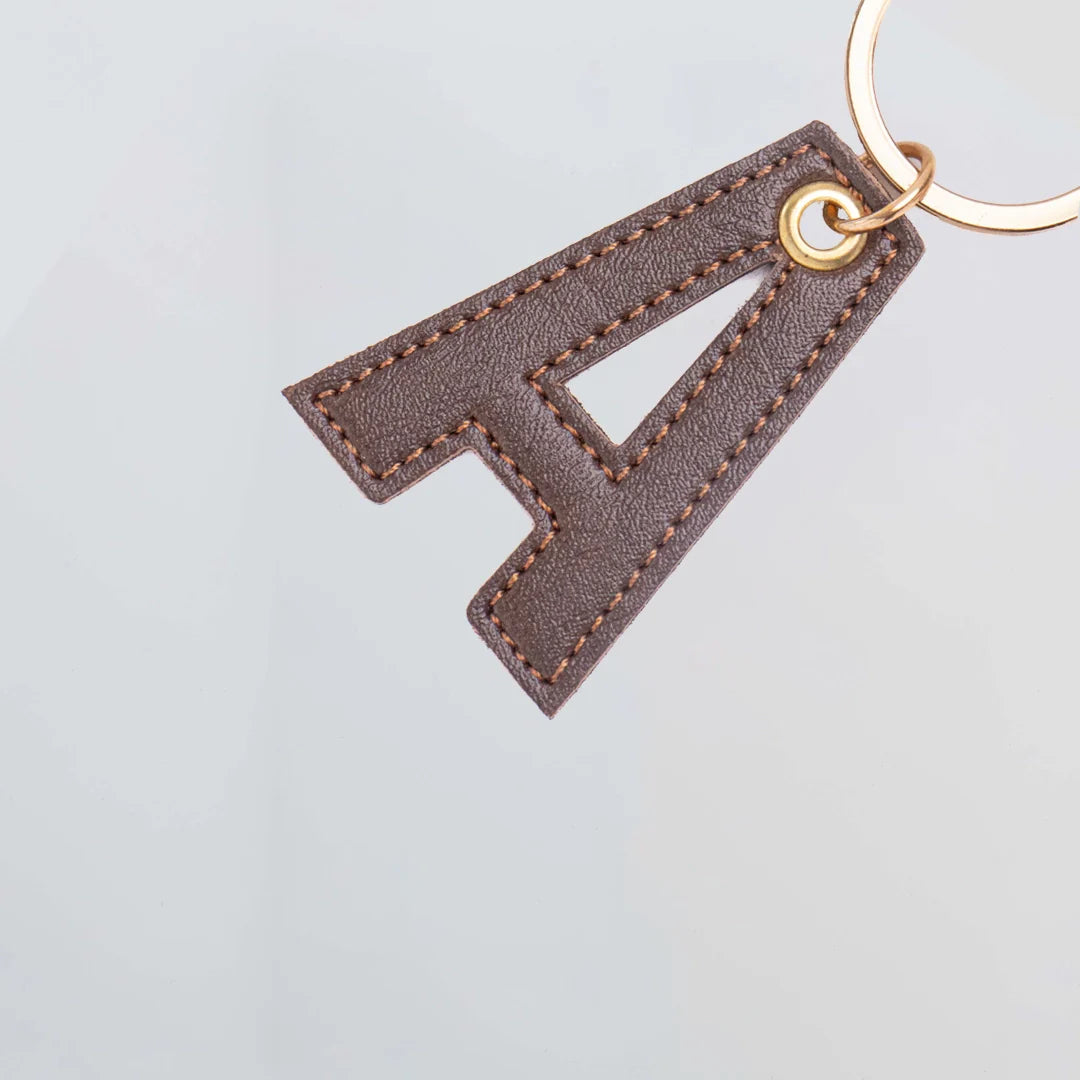 PERSONALISED LETTER KEYCHAIN - BROWN