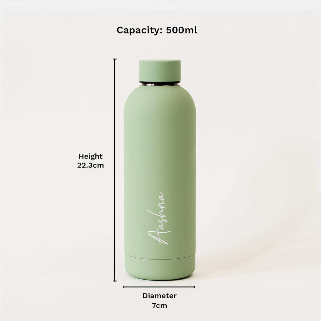 Kookumber - Personalised Water Bottle - Sage Green