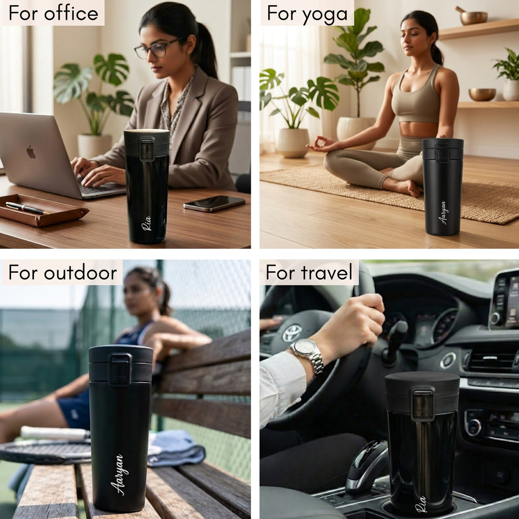 Personalised Flip-Lock Tumbler - Black