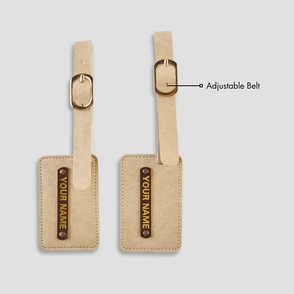 PERSONALISED LUGGAGE TAGS - BEIGE