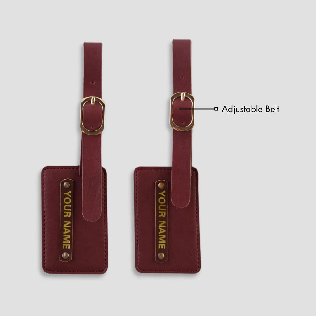 PERSONALISED LUGGAGE TAGS - MAROON