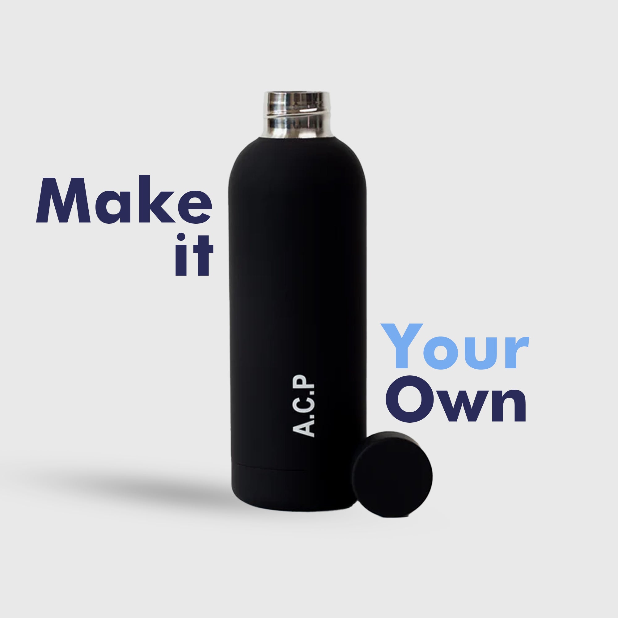 Kookumber - Personalised Water Bottle - Black