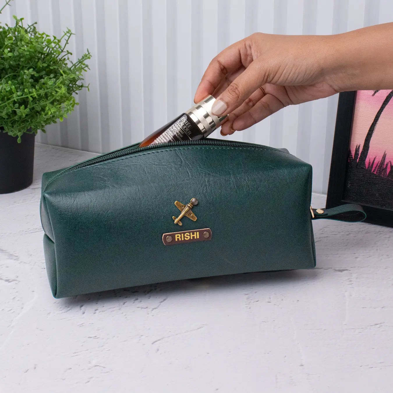 PERSONALISED MINI TRAVEL POUCH - TAN